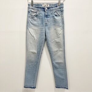 Amo Cotton Blend Babe Jeans in Sweet Cheeks Wash Released Hem Size 26